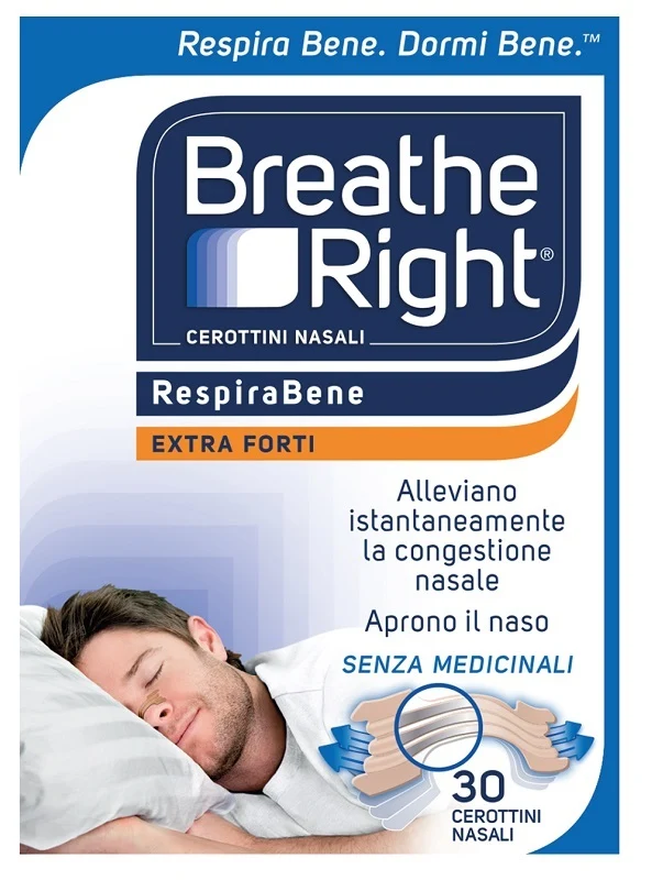 Cerotti nasali breathe right extra forte 30 pezzi