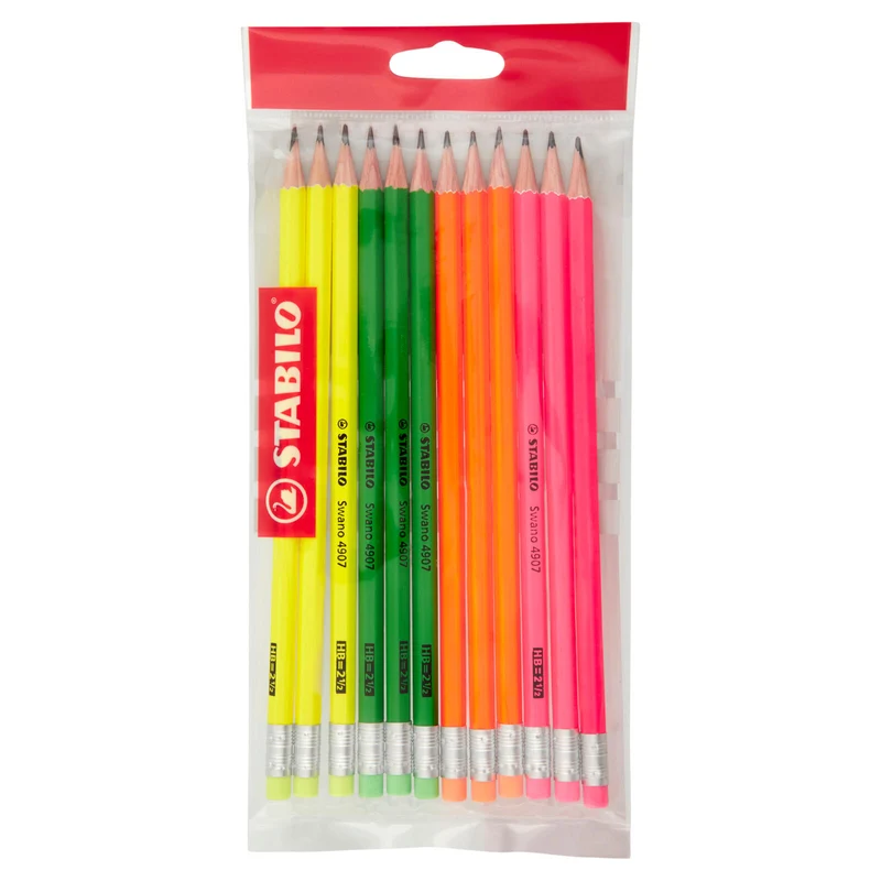 STABILO Swano HB=2 ½ con fusto fluorescente - Ecopack da 12 pz.