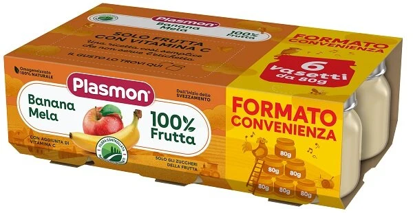 Plasmon Omogeneizzato Banana/Mela 6x80g