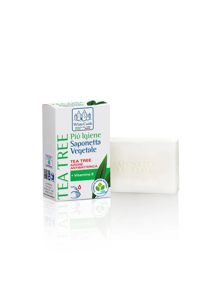 White Castle Saponetta vegetale con olio essenziale di Tea Tree 100 g