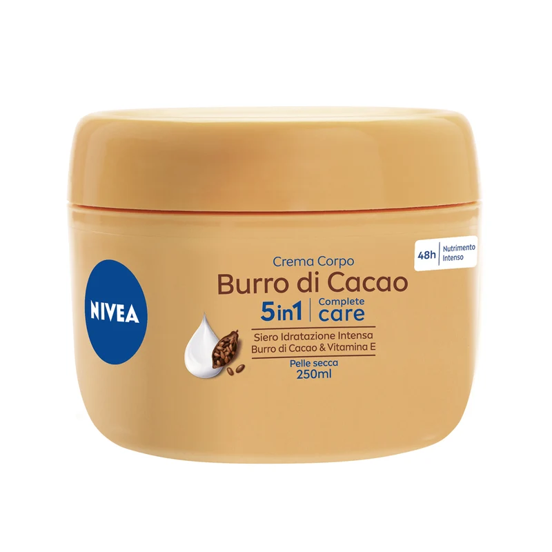 Nivea Crema Corpo Burro Di Cacao 250ml Idratante 48 Ore Per Pelle Secca Arricchita