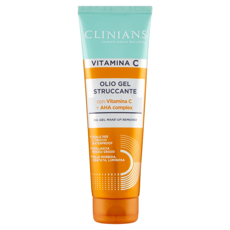 Clinians - Olio Gel Struccante Vitamina C - Pelle Morbida, Idratata, Luminosa - 125 ml