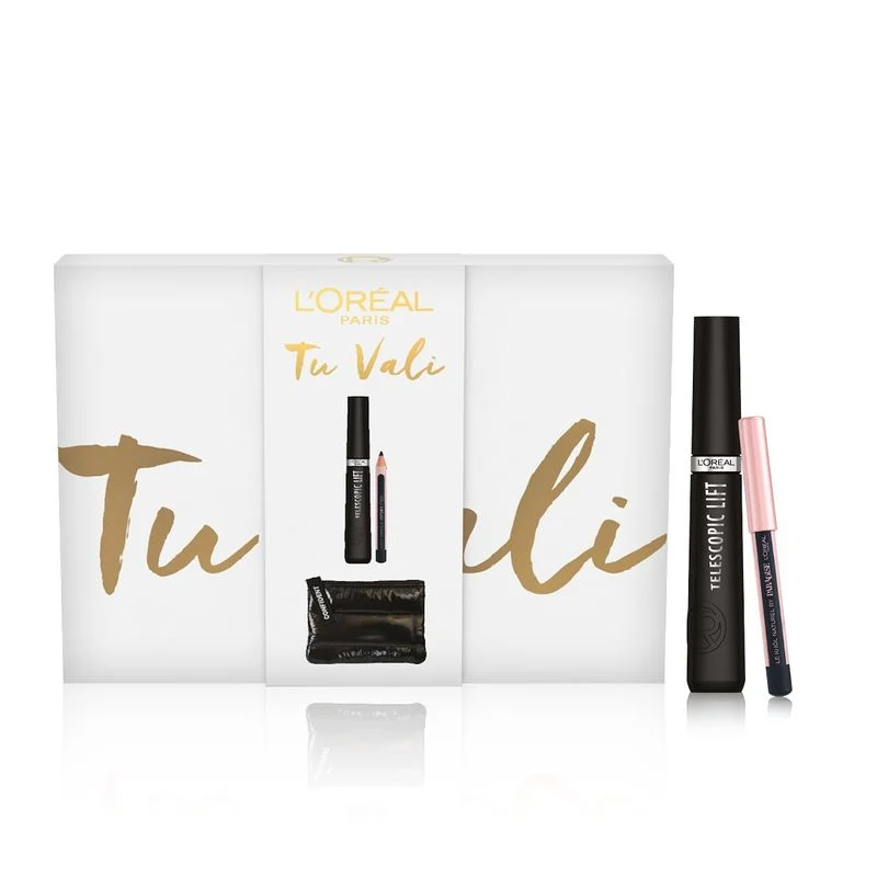 L'Oréal Paris Self Confidence Box Pochette Nera+Mascara Telescopic Lift+Mini Crayon