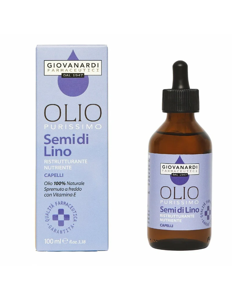 Olio Purissimo Semi Di Lino Ristrutturante Nutriente Per Capelli 100ml