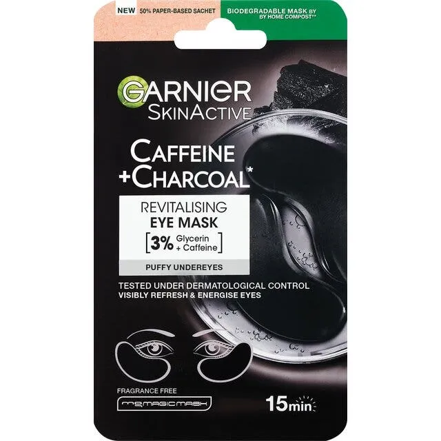 Garnier SkinActive Caffeine E Charcoal Patch Maschera Occhi