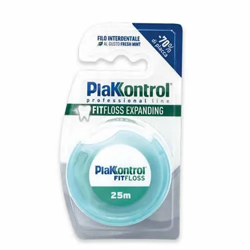 PLAKKONTROL PROFESSIONAL BLACK FITFLOSS CARBON EXPANDING FILO INTERDENTALE 25 METRI FRESH MINT