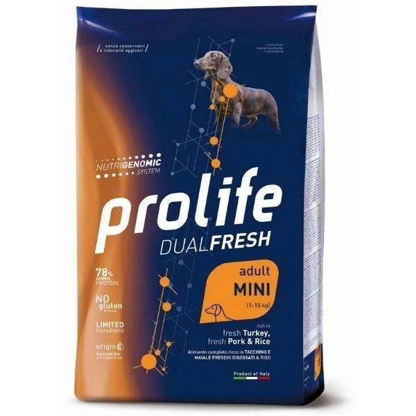Prolife Dog Dual Fresh Adult Mini Turkey Pork & Rice 2Kg