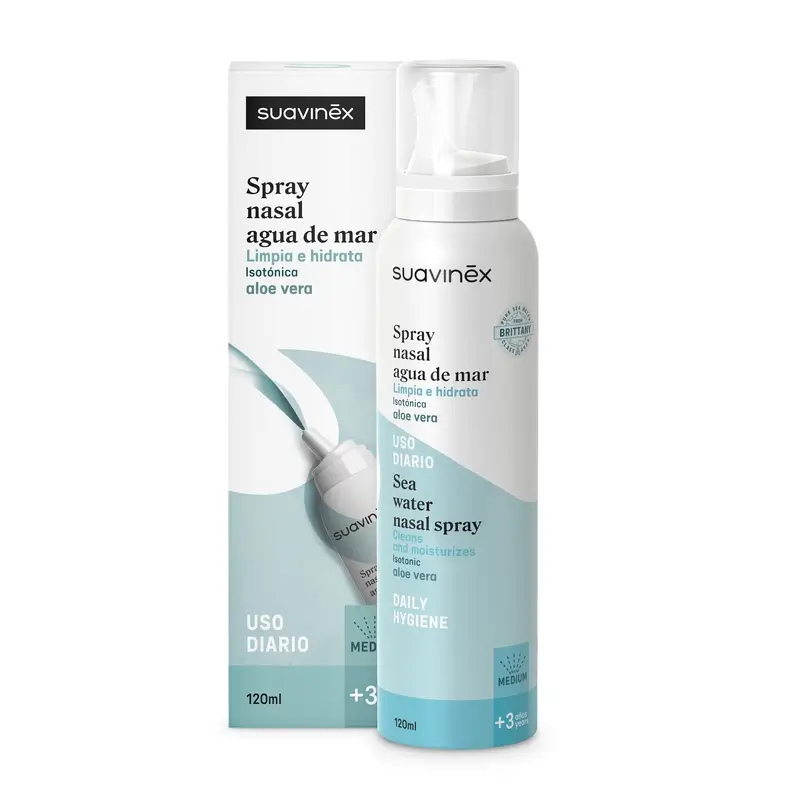 Suavinex Spray Nasal Infantil Isotónico, +3 Años, Higiene Diaria, 120 Ml