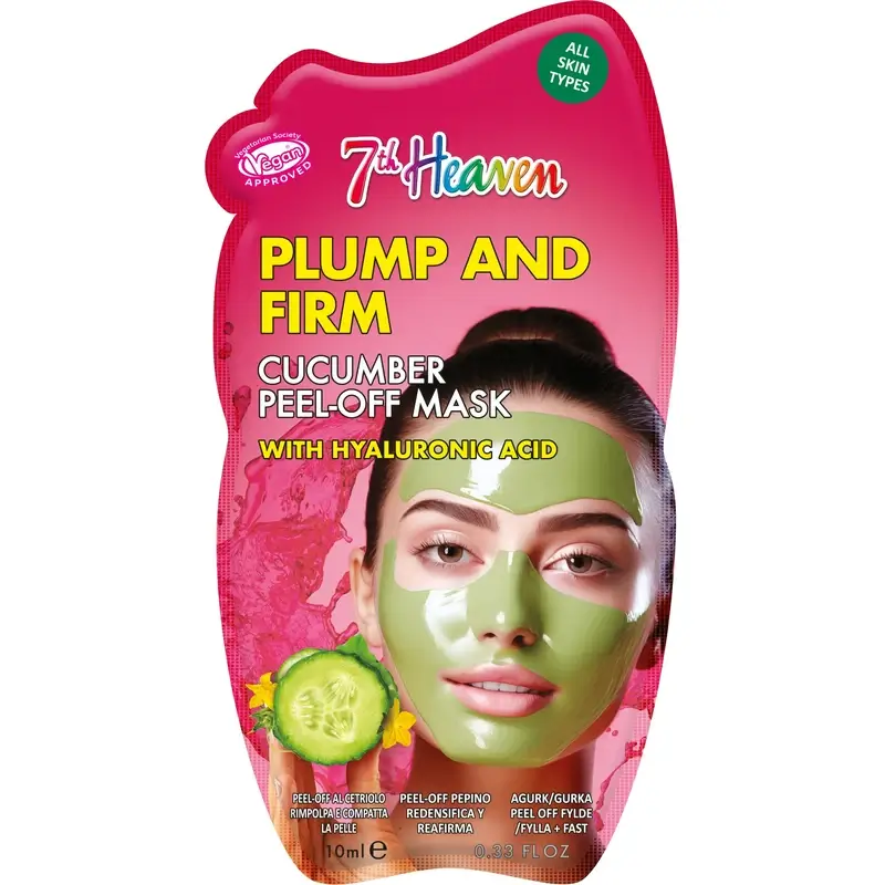 7 Heaven Mascarilla Peel-Off De Pepino Con Ácido Hialurónico Redensificante Y Reafirmante , 10 ml