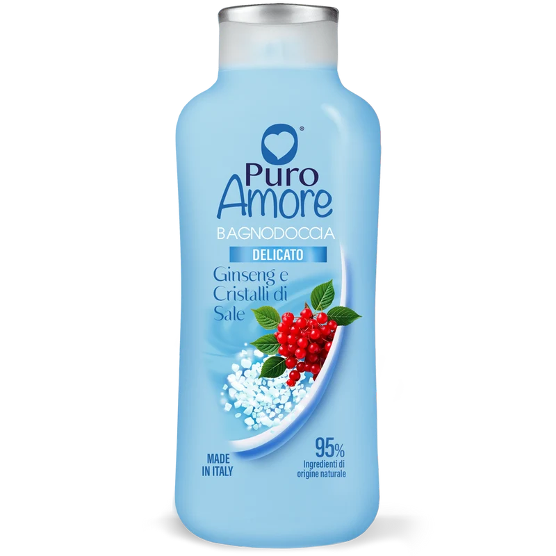 Puro Amore Bagnodoccia Delicato Ginseng, Cristalli di Sale 650 ml