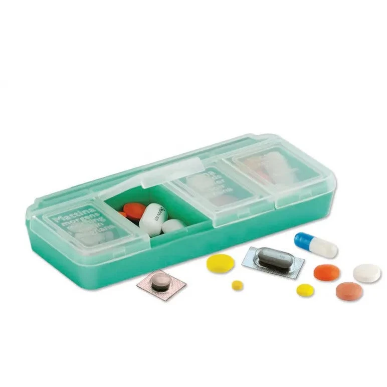 Pillolbox Portapillole Giornaliero 4 Scomparti Grande