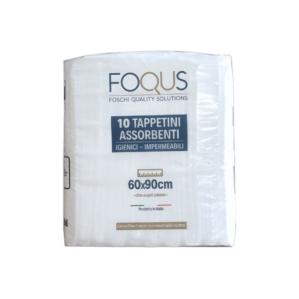 Foqus Tappetini Assorbenti 60x90cm Con Adesivi 10 Pezzi