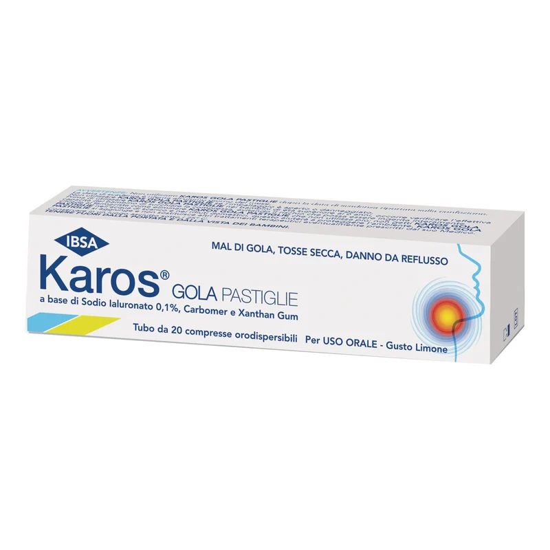 Karos Gola 20 Pastiglie Acido Ialuronico e Zinco
