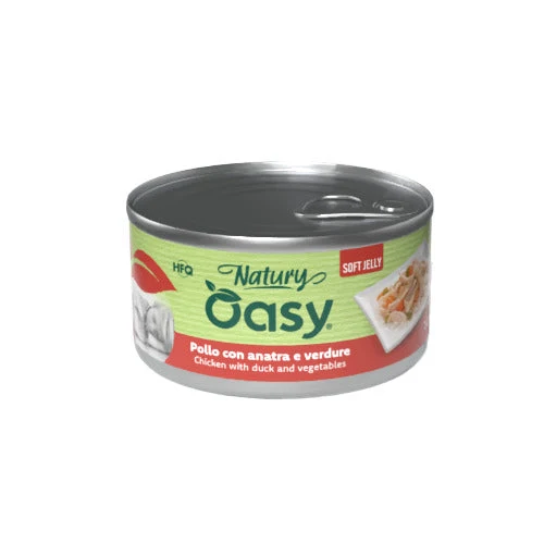 Oasy Wet Dog Natury Soft Jelly Pollo con Anatra e Verdure Lattina 150 g