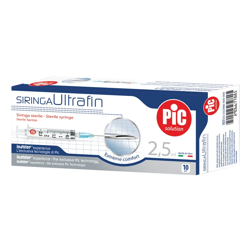 Pic Solution Siringa Ultrafin Extr3me 2,5 ml con Ago G23,10 Pezzi