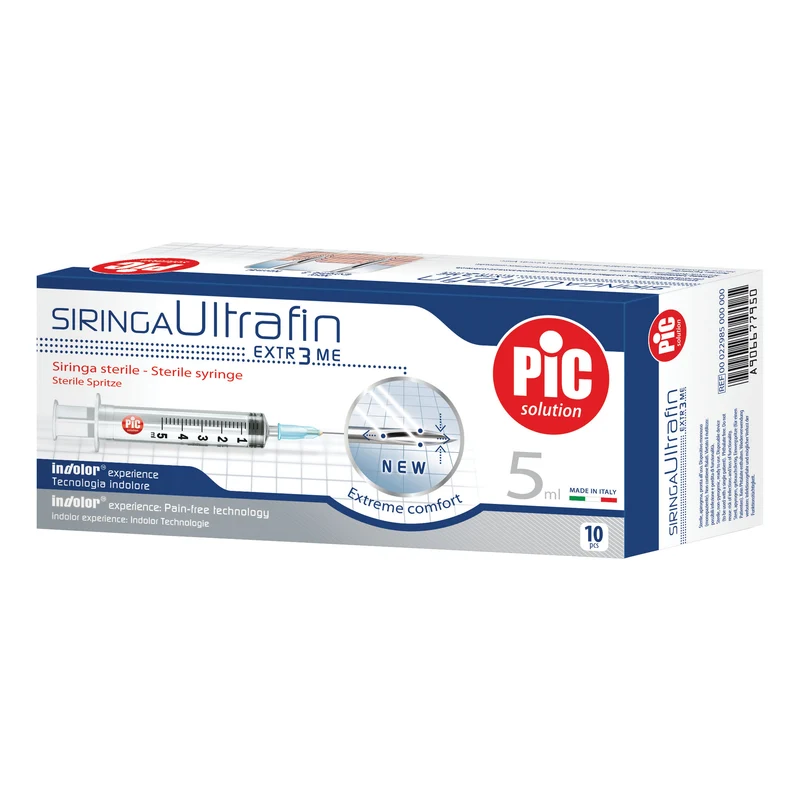 Pic Solution Siringa Ultrafin Extr3me 5 ml con Ago G23,10 Pezzi