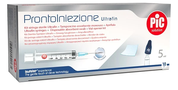 Prontoiniezione Ultrafin kit siringa e tampone 10 pz