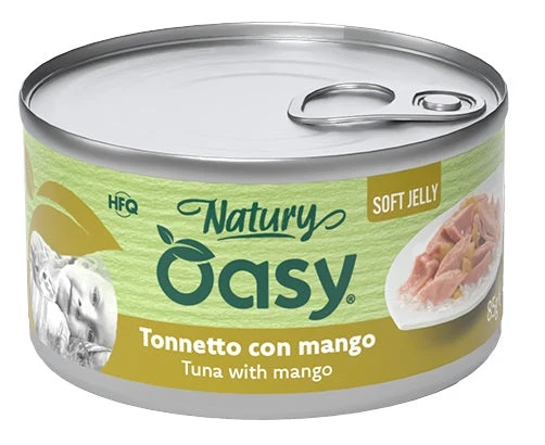 Oasy Wet Cat Natury Soft Jelly Tonnetto con Mango Lattina 150 g