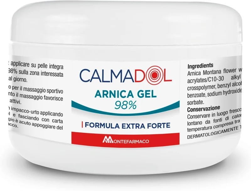 Arnica Gel 98%, per Dolori Muscolari e Articolari, Massaggio Sportivo, Massaggio Fisioterapico, Impacchi - Formula Extra Forte, Sollievo dal Dolore, per Tutta la Famiglia (250ml)