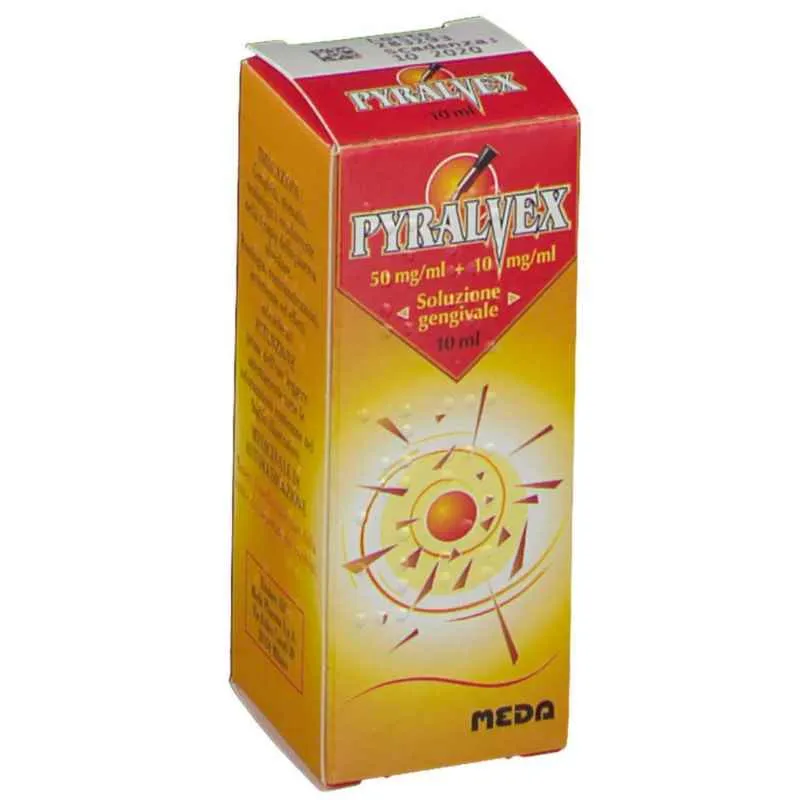 Pyralvex 50mg/ml + 10mg/ml soluzione gengivale 10ml
