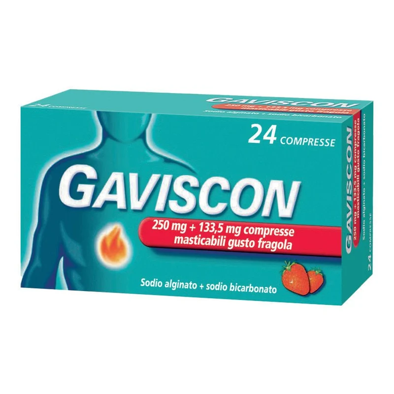 Gaviscon 250 + 133,5 mg 24 compresse masticabili fragola