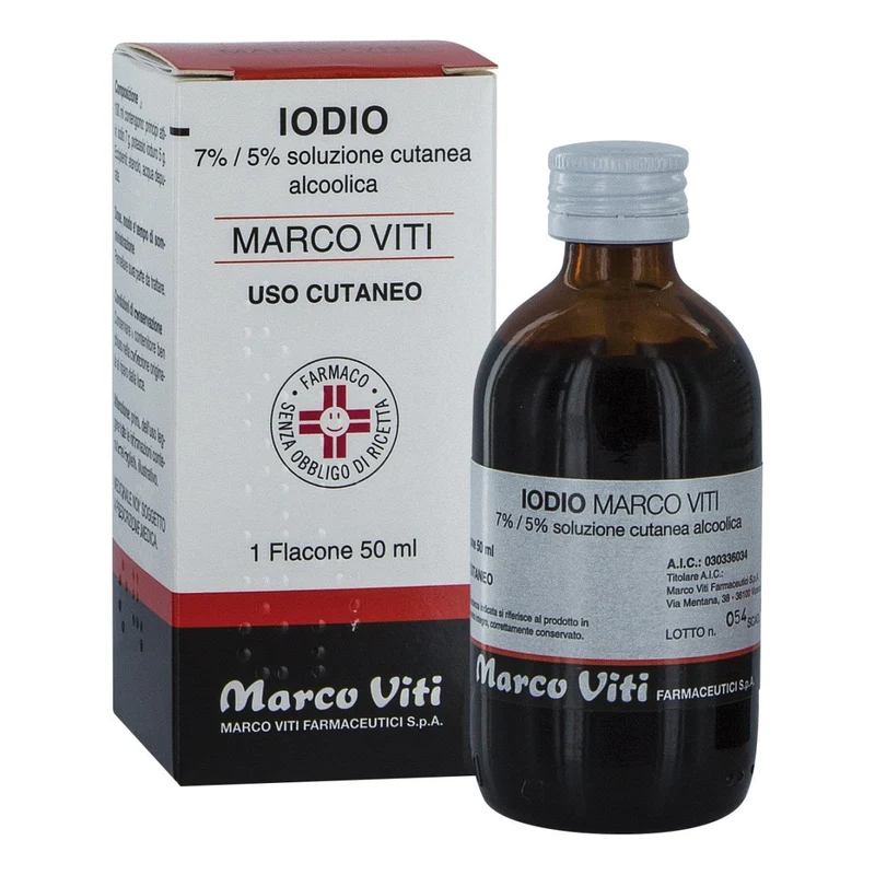 Iodio Marco Viti 7 %/5 % 50 ml soluzione cutanea alcolica