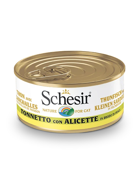 Schesir Tonnetto Con Alicette Lattina Cibo Umido Gatto Adulto 70g