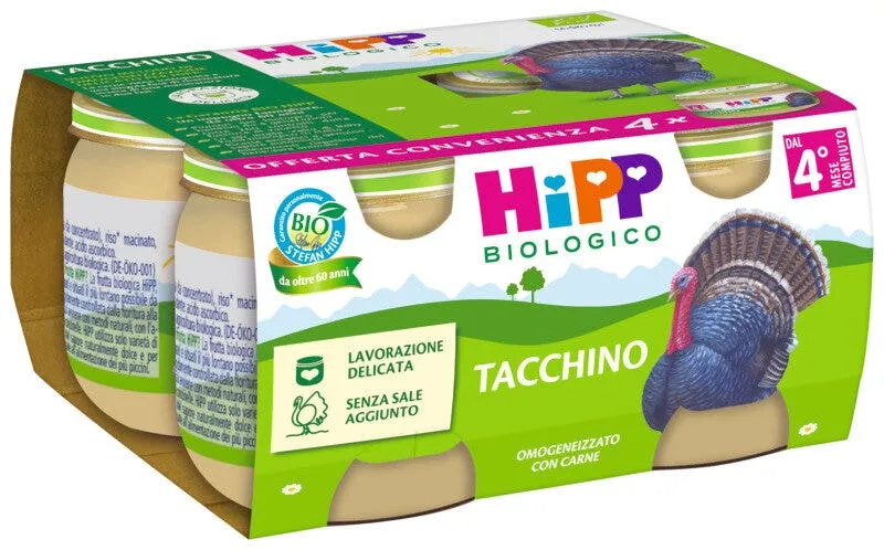 Hipp Bio Omogeneizzato Tacchino 4x80g 4 Mesi+