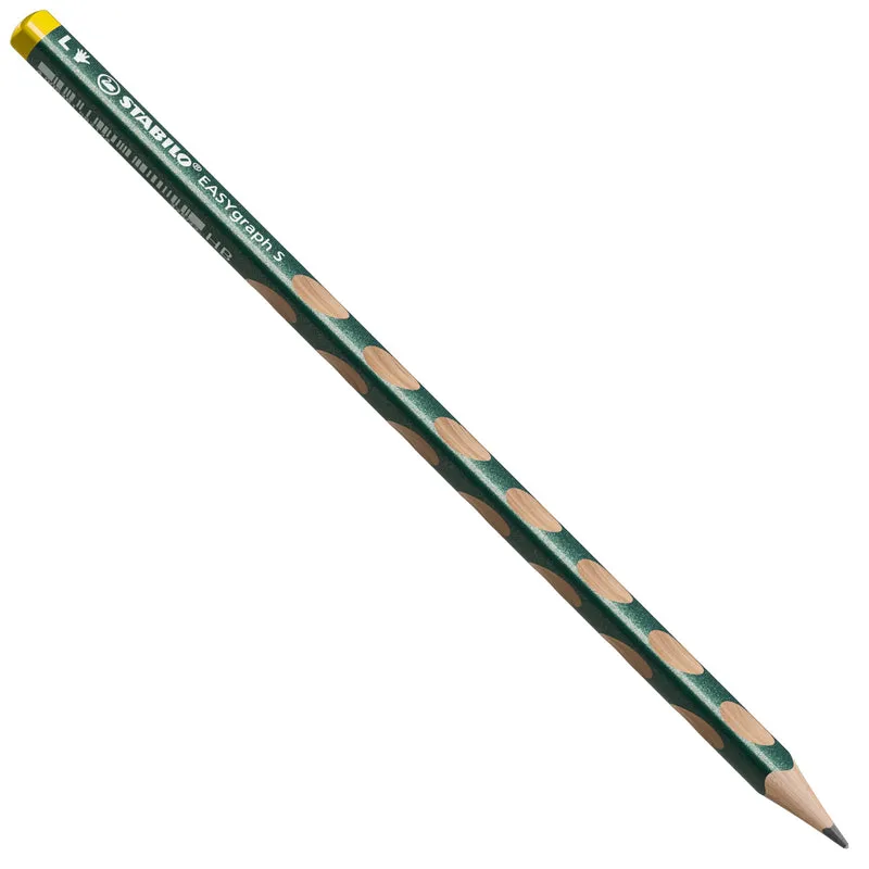 Matita Ergonomica triangolare Sottile - STABILO EASYgraph S Metallic per Mancini in Verde metallizzato - Gradazione HB