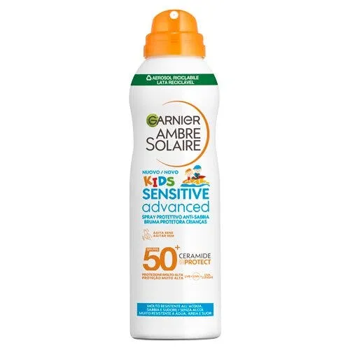 Garnier Ambre Solaire Kids Advanced Sensitive Ceramide Protect Spray Aerosol Anti-Sabbia 150ml SPF50+