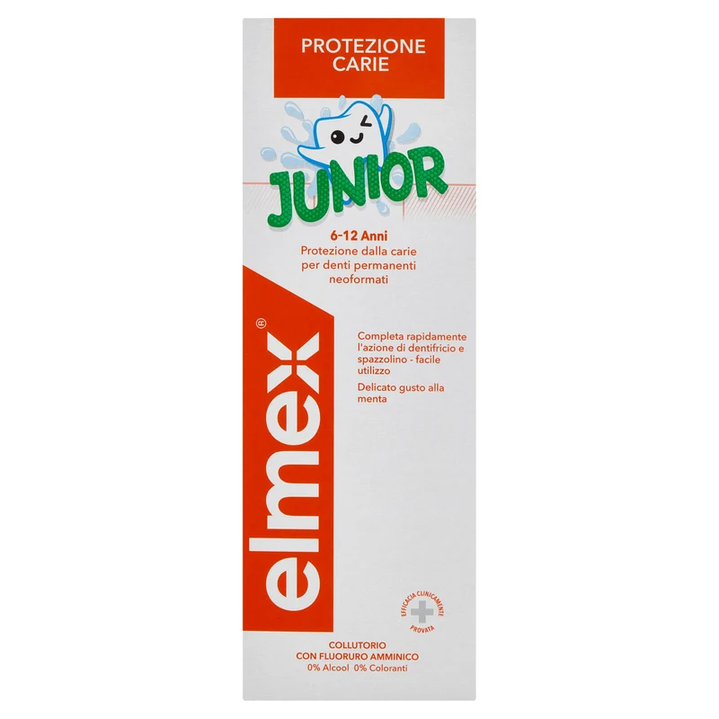 elmex collutorio Protezione Carie Junior 6-12 anni bambini 400 ml