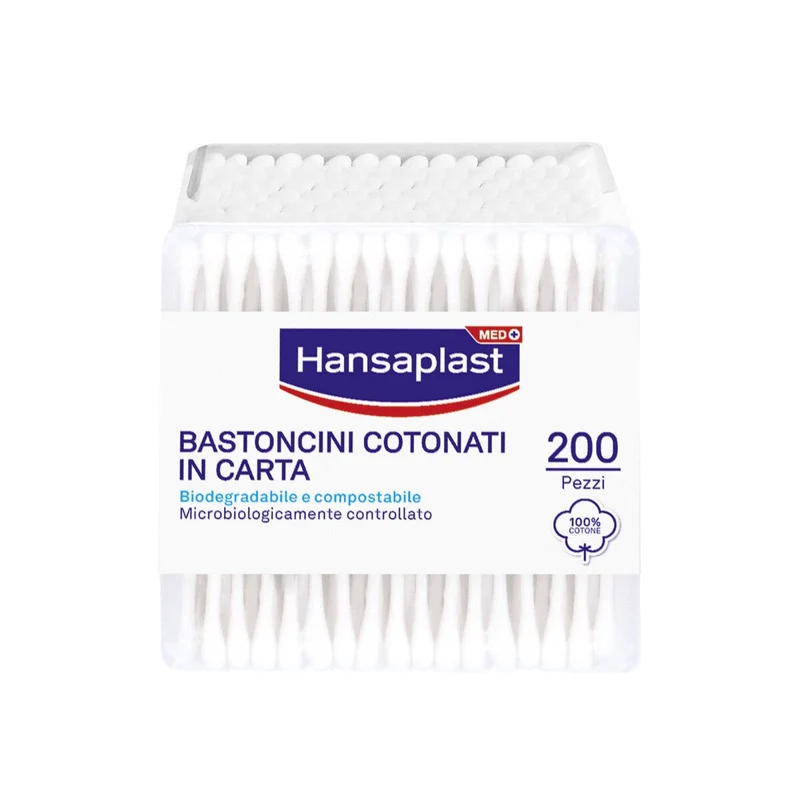 Hansaplast Bastoncini Cotonati Cotton Fioc Per il Kit Pronto Soccorso Casalingo 200 Pezzi