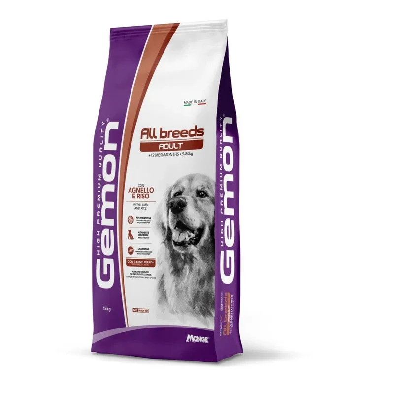 Gemon All Breeds Agnello e Riso Cibo Cani Adulti 15 Kg