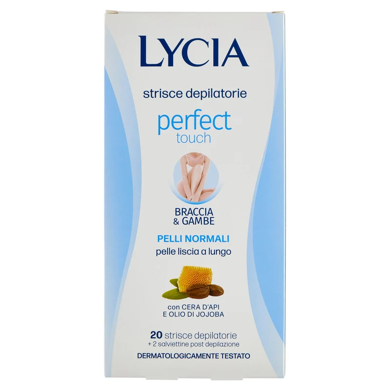Lycia perfect touch strisce depilatorie Braccia & Gambe Pelli Normali 20 strisce + 2 salviettine