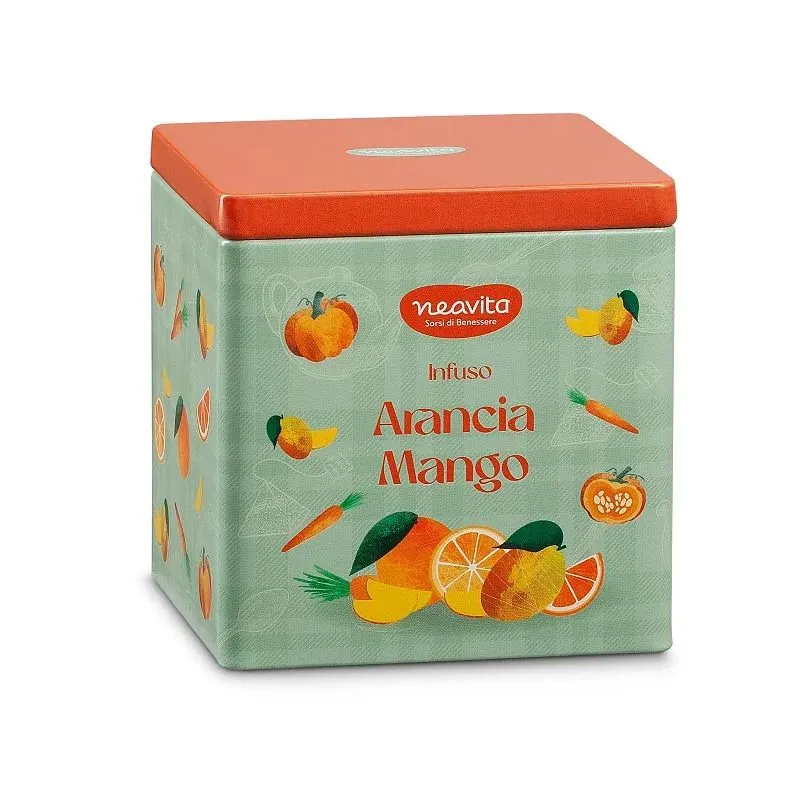 Neavita Infuso Arancia E Mango 10 Filtroscrigno In Square Tin Happy Fruits Verde