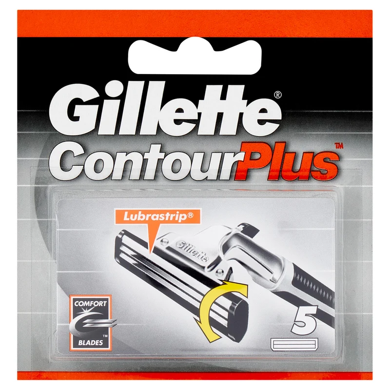 Gillette Lamette di Ricambio per Rasoio da Uomo Contour Plus, 5 Ricariche
