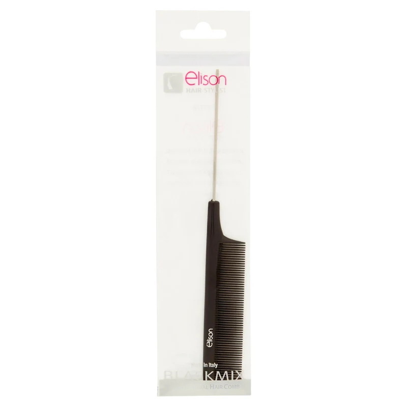 elison Hair Stylist Professional Hair Comb Pettine con coda in metallo Blackmix