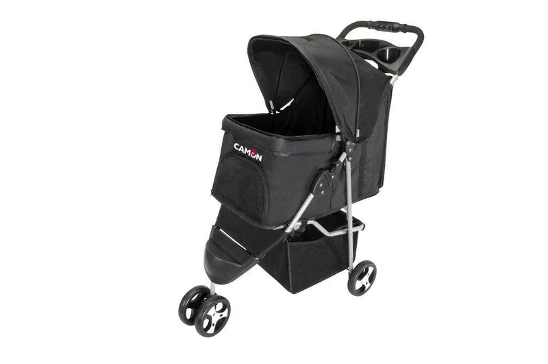 Camon Passeggino Pet Stroller Nero per Cani, Gatti e Piccoli Animali