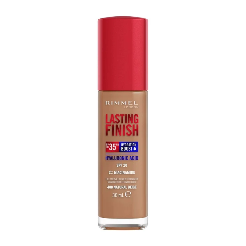 Rimmel Fondotinta Lasting Finish 35h Con Acido Ialuronico 400 Natural Beige 30ml
