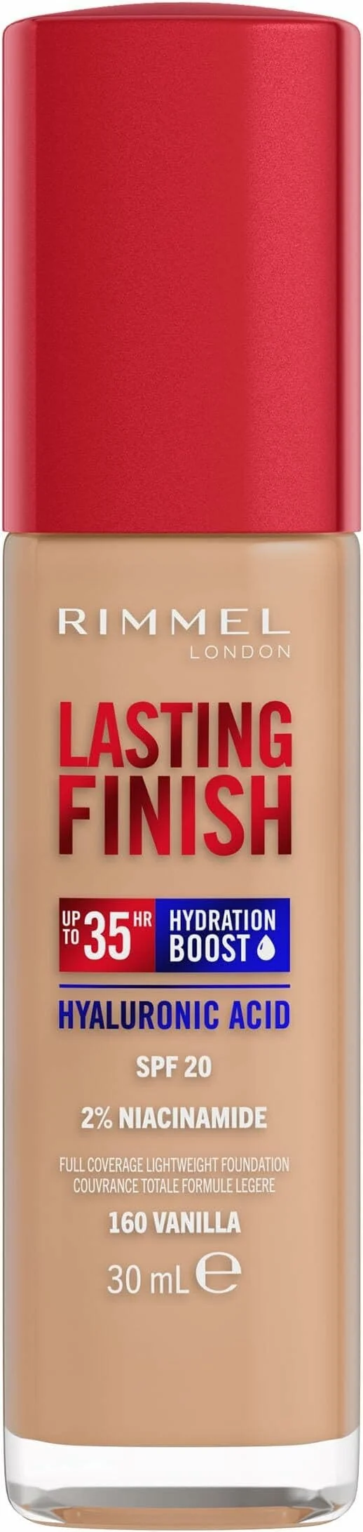 Rimmel Fondotinta Lasting Finish 35h Con Acido Ialuronico 160 Vanilla 30ml