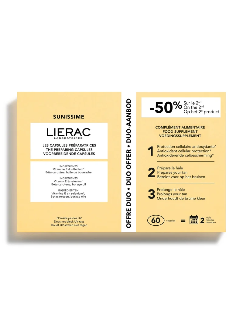 Lierac Sunissime Capsule Preparatrici Duo Integratore Alimentare Per Pelle Al Sole 60 Capsule
