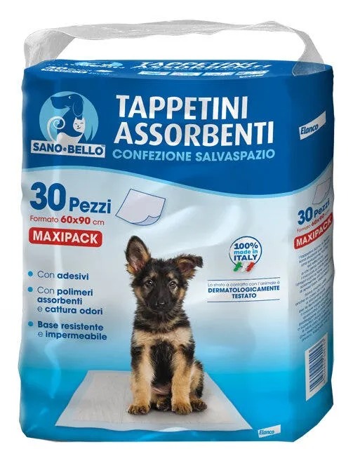 Elanco Sano & Bello Tappetini Assorbenti Per Cani 30 Pezzi 60x90cm