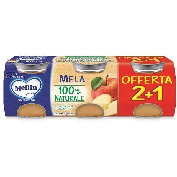Mellin Omogeneizzato Alla Mela 3x100g 4Mesi+