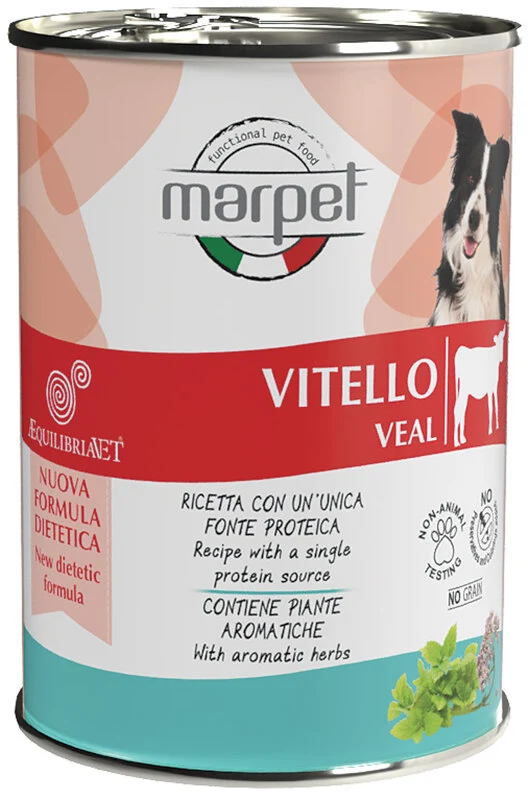 Marpet Aequilibriavet Dog Vitello Cibo Umido Per Cani Adulti Scatoletta 400g