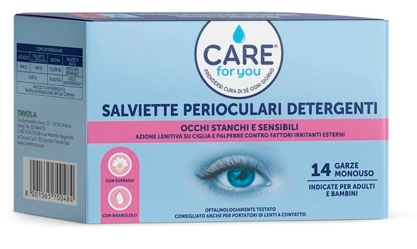 Tavola Salviette Perioculari Detergenti Care For You 14 Garze Monouso