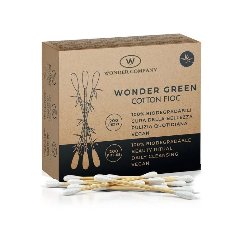 LR Wonder Company Wonder Green cotton fioc in Bamboo 200 pezzi