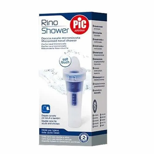 DOCCIA NASALE MICRONIZZATA RINO SHOWER PIC SOLUTION PER AEROSOL A PISTONE DOPPIO CONETTO PER ADULTI E BAMBINI