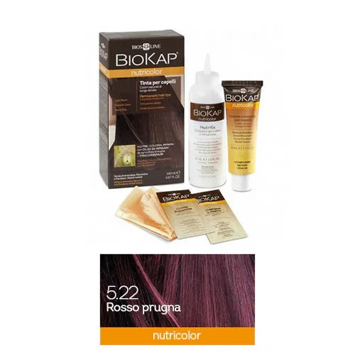 BIOKAP NUTRICOLOR 5,22 ROSSO PRUGNA TINTA TUBO + FLACONE