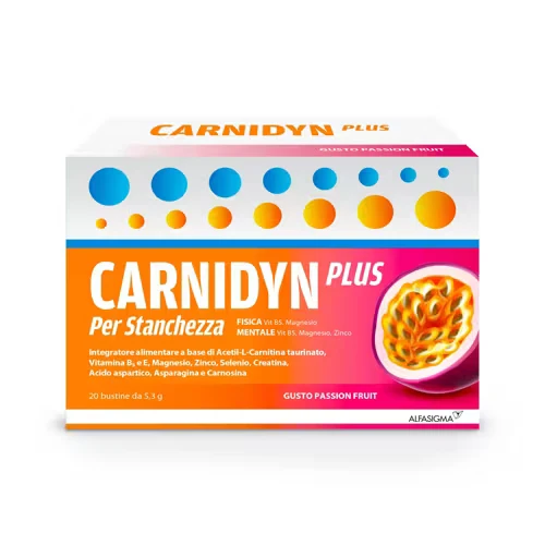 Carnidyn Plus Stanchezza Fisica Mentale gusto Passion Fruit 20 Bustine