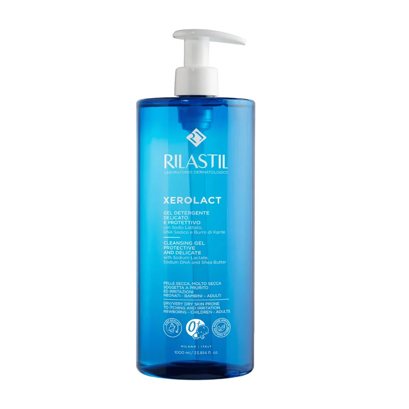 Rilastil Xerolact Gel Detergente Delicato e Protettivo, Maxi Formato 1L